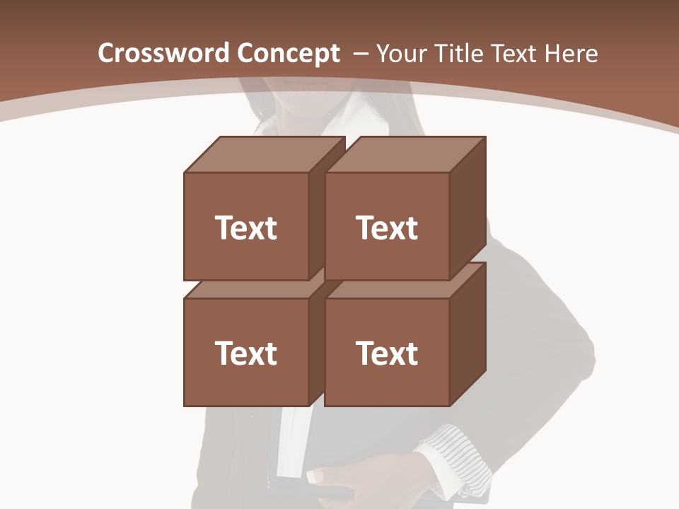 A Woman In A Business Suit Holding A Folder PowerPoint Template