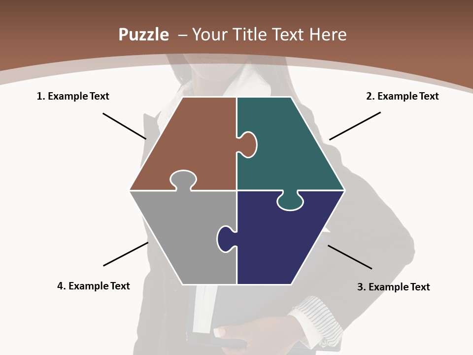 A Woman In A Business Suit Holding A Folder PowerPoint Template