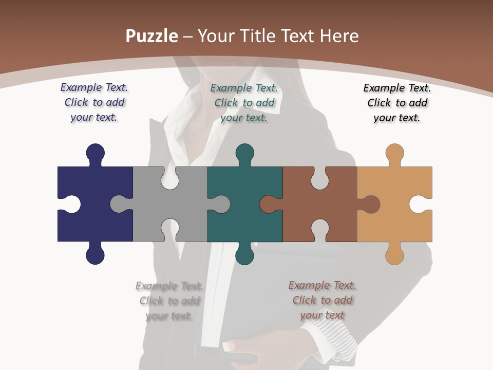 A Woman In A Business Suit Holding A Folder PowerPoint Template