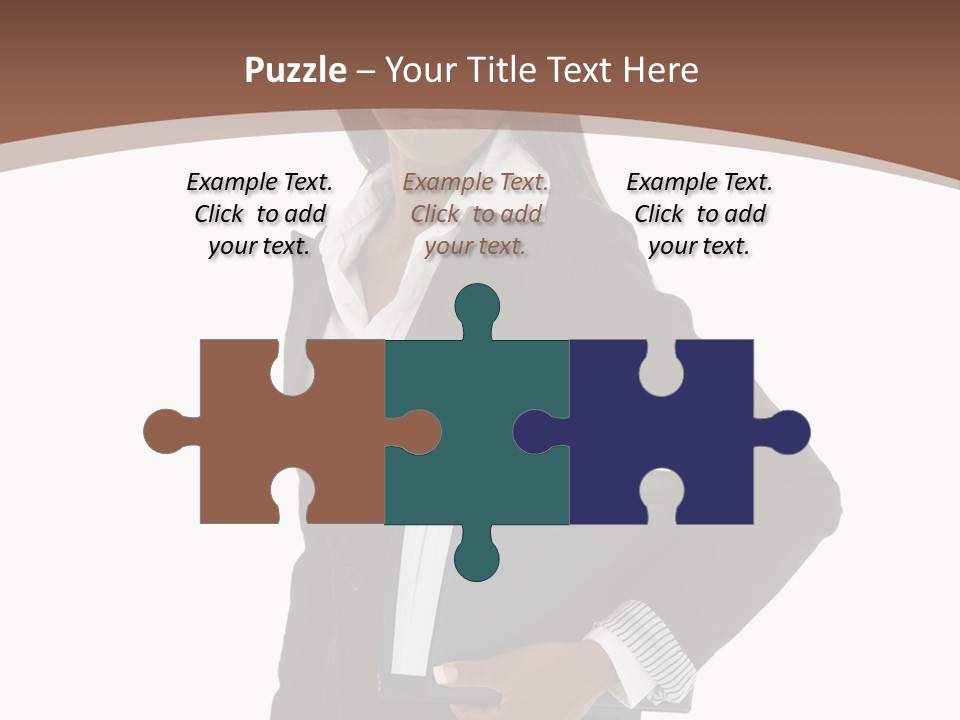 A Woman In A Business Suit Holding A Folder PowerPoint Template