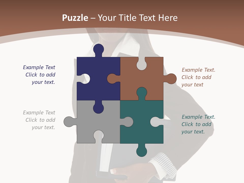 A Woman In A Business Suit Holding A Folder PowerPoint Template