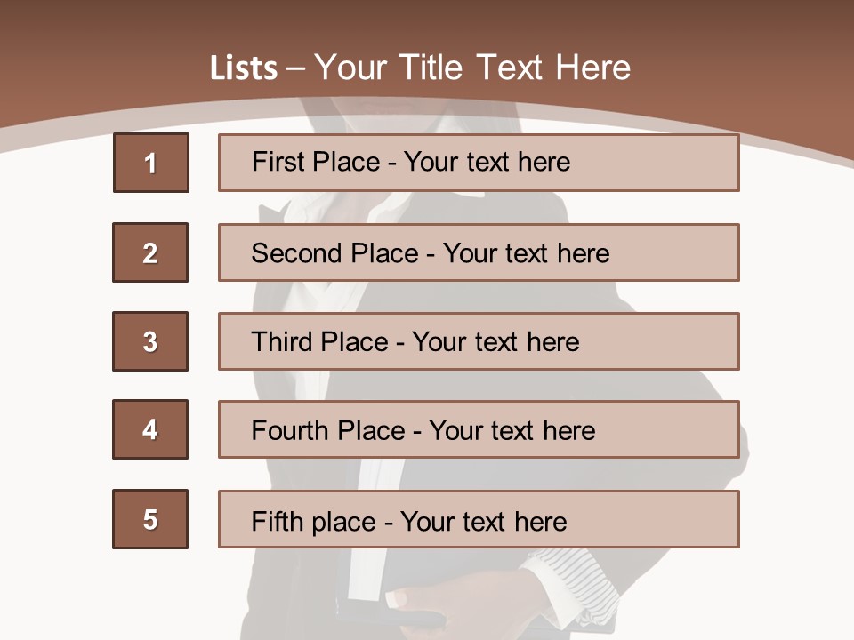 A Woman In A Business Suit Holding A Folder PowerPoint Template