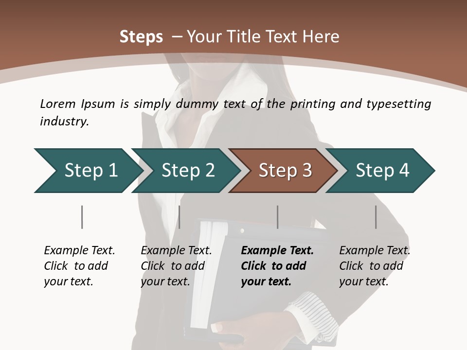 A Woman In A Business Suit Holding A Folder PowerPoint Template