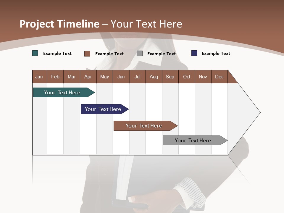 A Woman In A Business Suit Holding A Folder PowerPoint Template