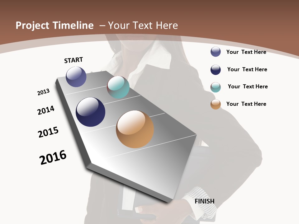 A Woman In A Business Suit Holding A Folder PowerPoint Template