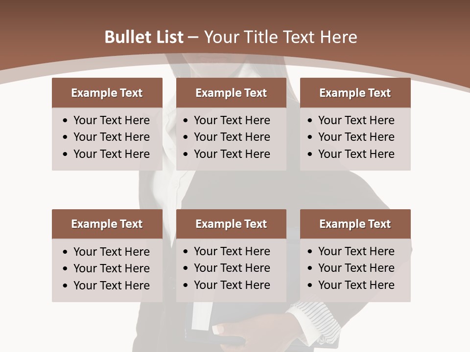 A Woman In A Business Suit Holding A Folder PowerPoint Template