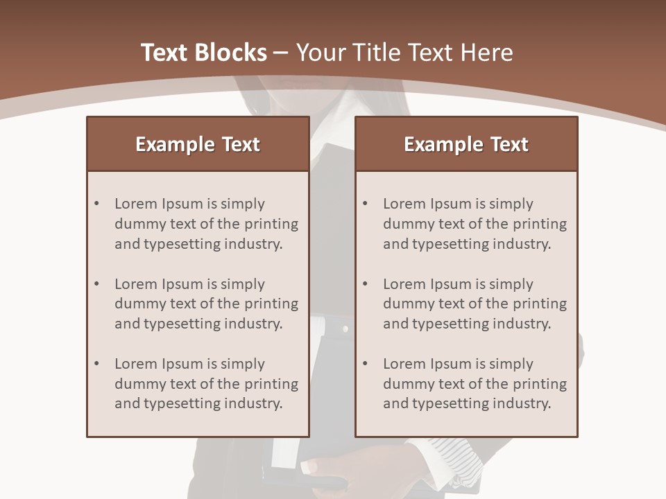 A Woman In A Business Suit Holding A Folder PowerPoint Template