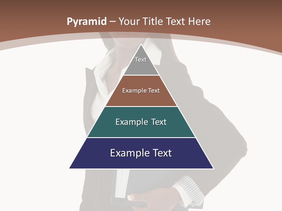 A Woman In A Business Suit Holding A Folder PowerPoint Template