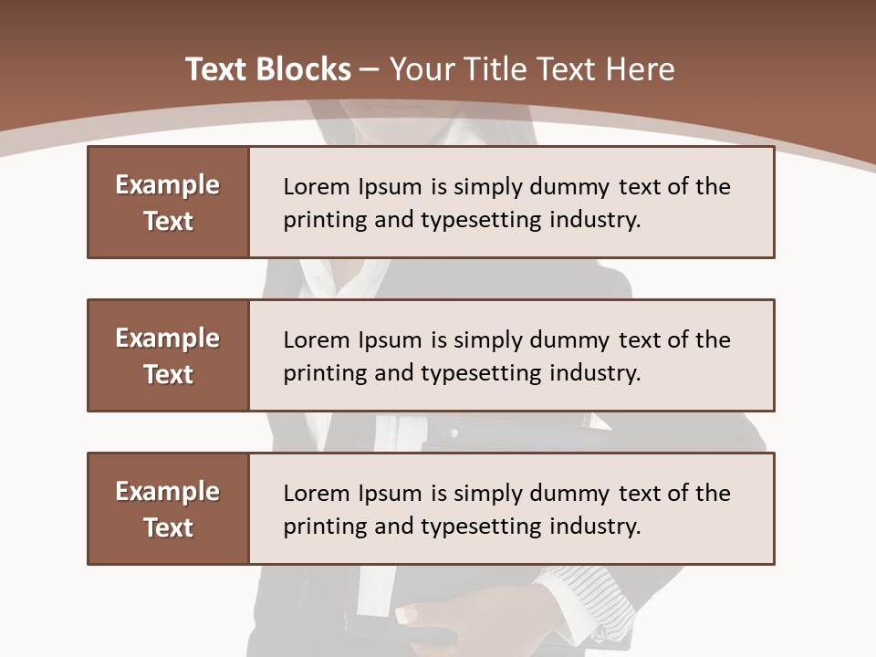 A Woman In A Business Suit Holding A Folder PowerPoint Template