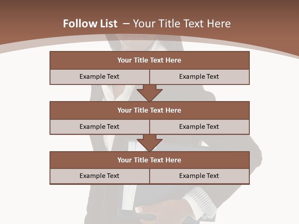 A Woman In A Business Suit Holding A Folder PowerPoint Template