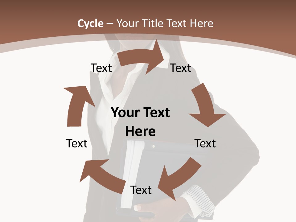 A Woman In A Business Suit Holding A Folder PowerPoint Template