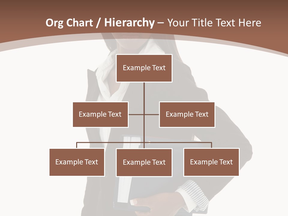 A Woman In A Business Suit Holding A Folder PowerPoint Template