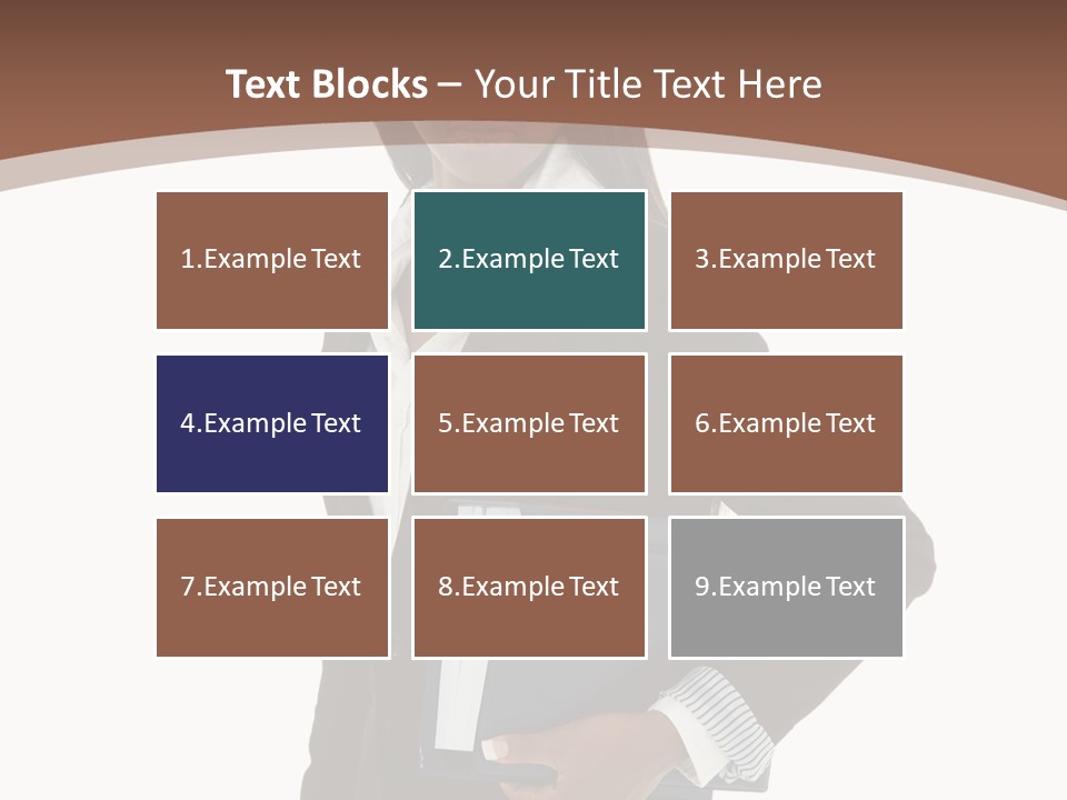 A Woman In A Business Suit Holding A Folder PowerPoint Template