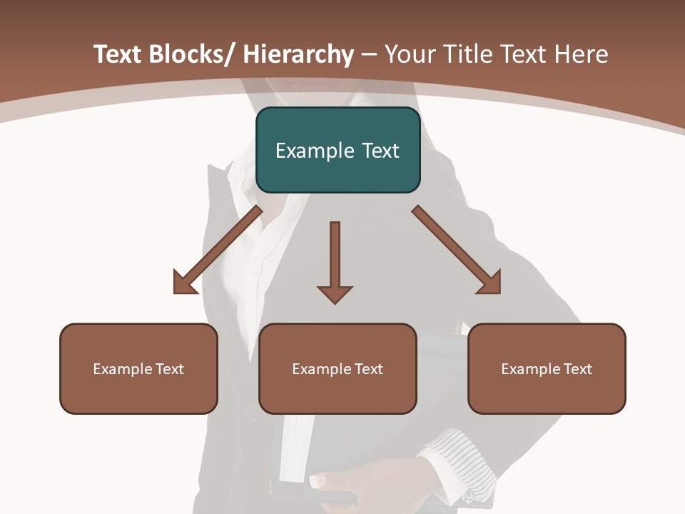 A Woman In A Business Suit Holding A Folder PowerPoint Template