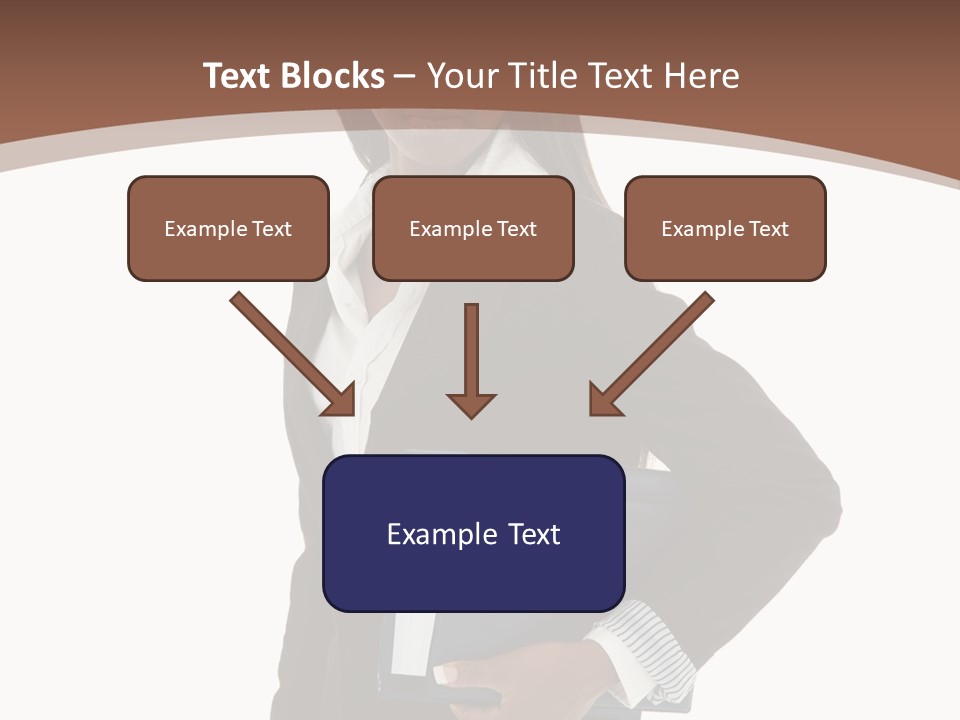 A Woman In A Business Suit Holding A Folder PowerPoint Template