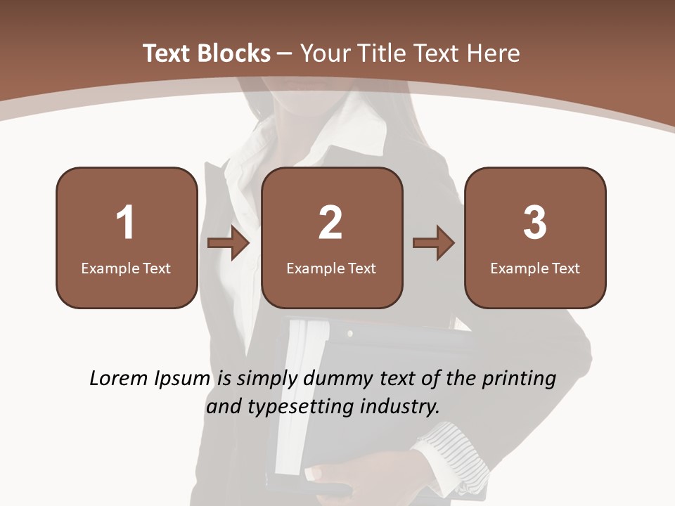 A Woman In A Business Suit Holding A Folder PowerPoint Template