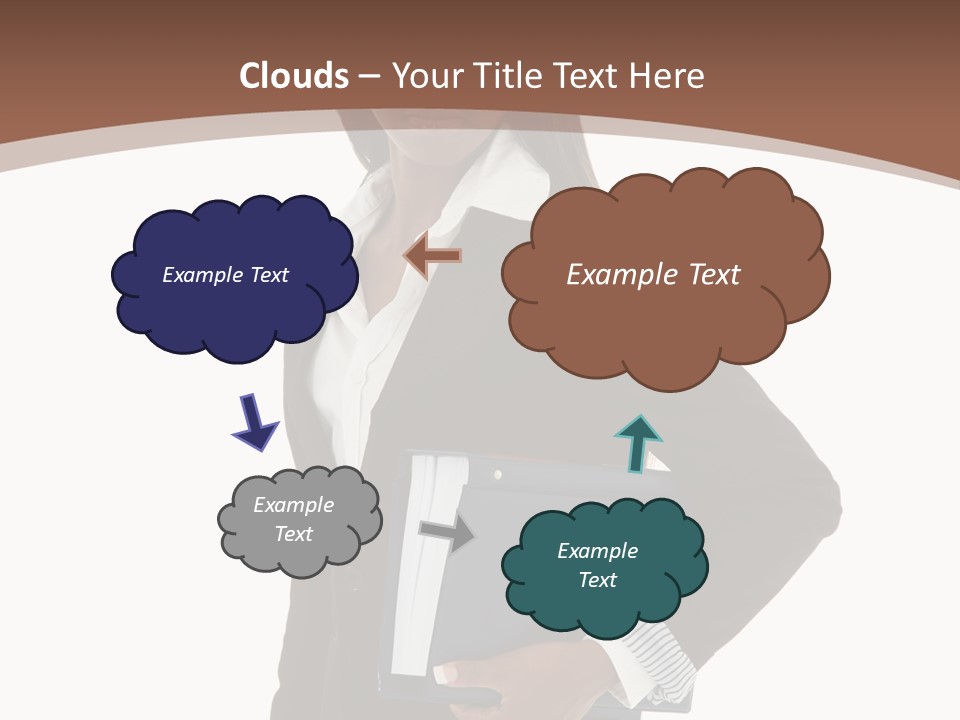 A Woman In A Business Suit Holding A Folder PowerPoint Template