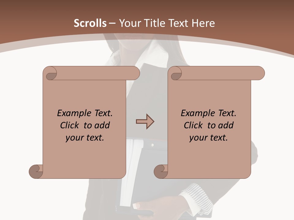 A Woman In A Business Suit Holding A Folder PowerPoint Template