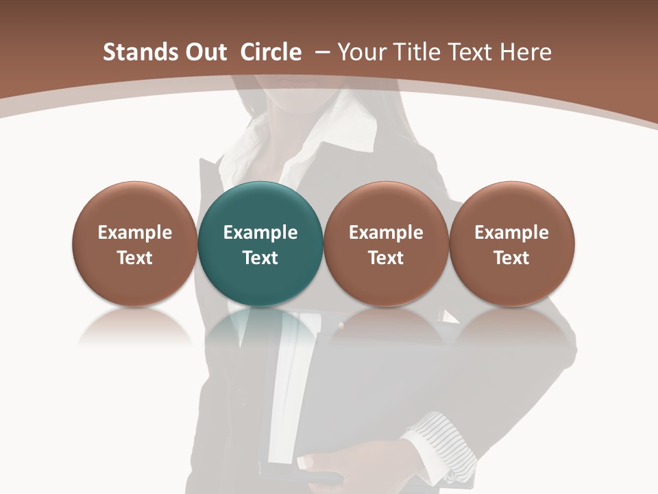 A Woman In A Business Suit Holding A Folder PowerPoint Template