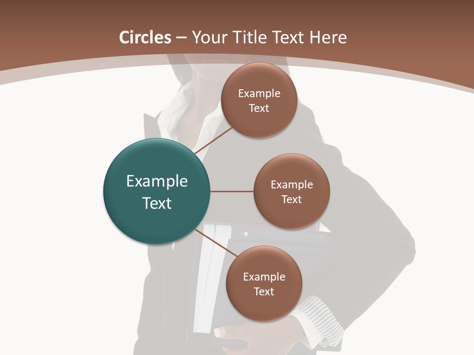 A Woman In A Business Suit Holding A Folder PowerPoint Template