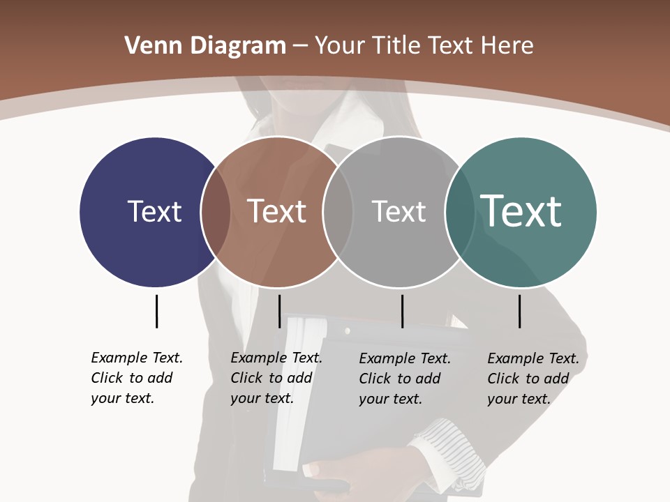 A Woman In A Business Suit Holding A Folder PowerPoint Template