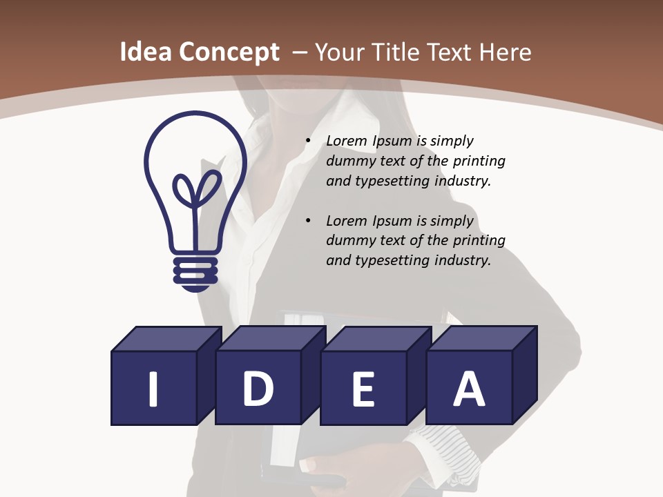 A Woman In A Business Suit Holding A Folder PowerPoint Template