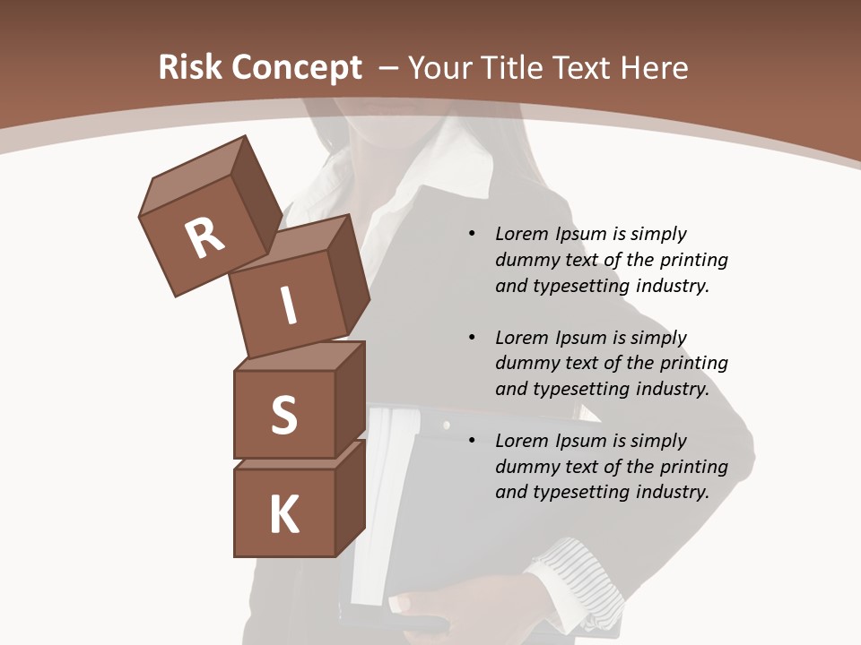 A Woman In A Business Suit Holding A Folder PowerPoint Template