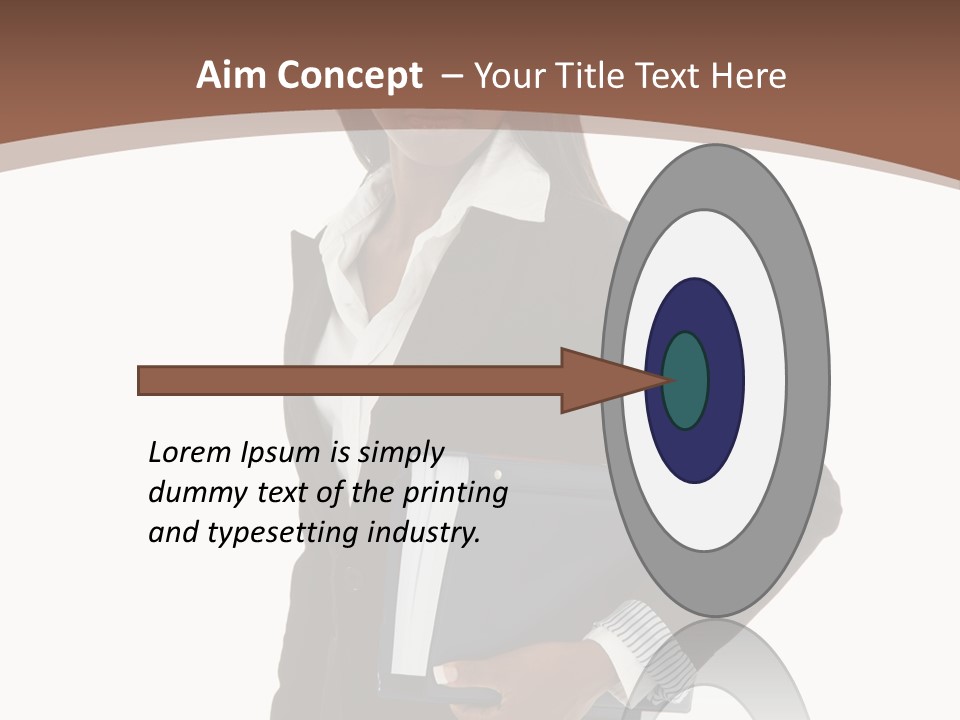 A Woman In A Business Suit Holding A Folder PowerPoint Template