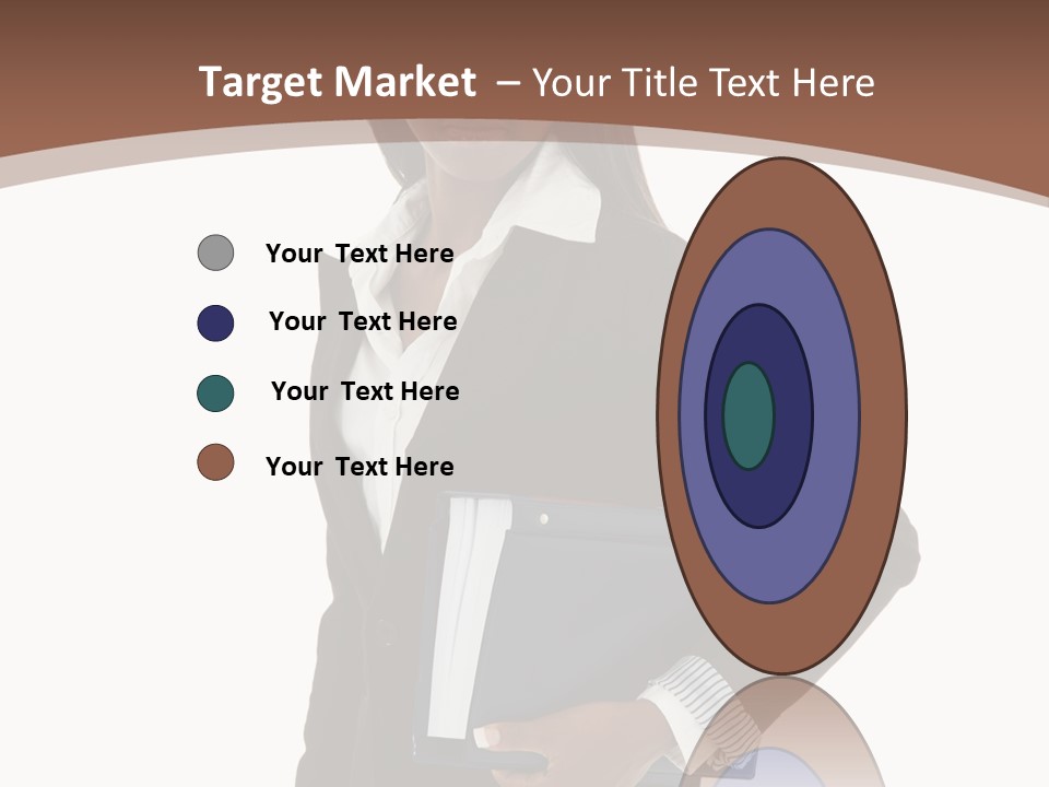 A Woman In A Business Suit Holding A Folder PowerPoint Template