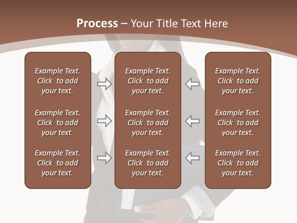 A Woman In A Business Suit Holding A Folder PowerPoint Template