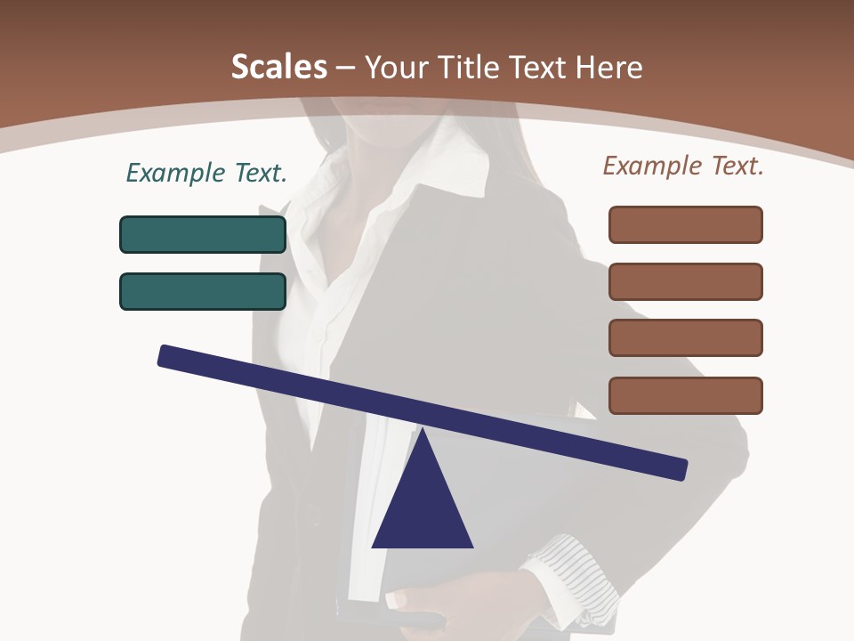 A Woman In A Business Suit Holding A Folder PowerPoint Template