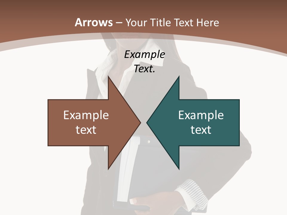 A Woman In A Business Suit Holding A Folder PowerPoint Template