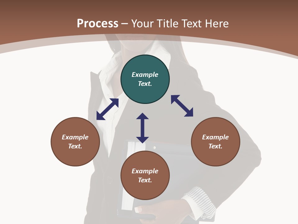 A Woman In A Business Suit Holding A Folder PowerPoint Template