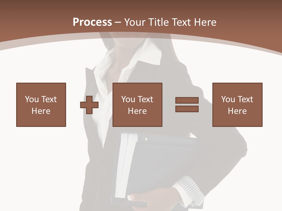 A Woman In A Business Suit Holding A Folder PowerPoint Template