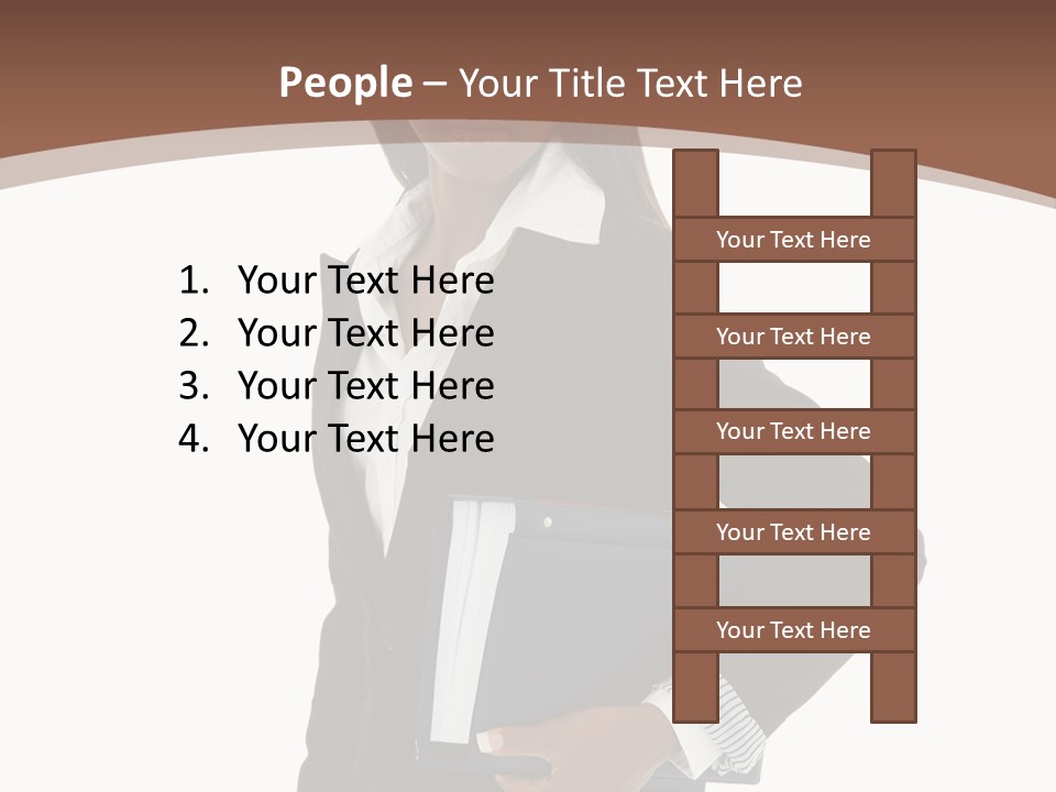 A Woman In A Business Suit Holding A Folder PowerPoint Template