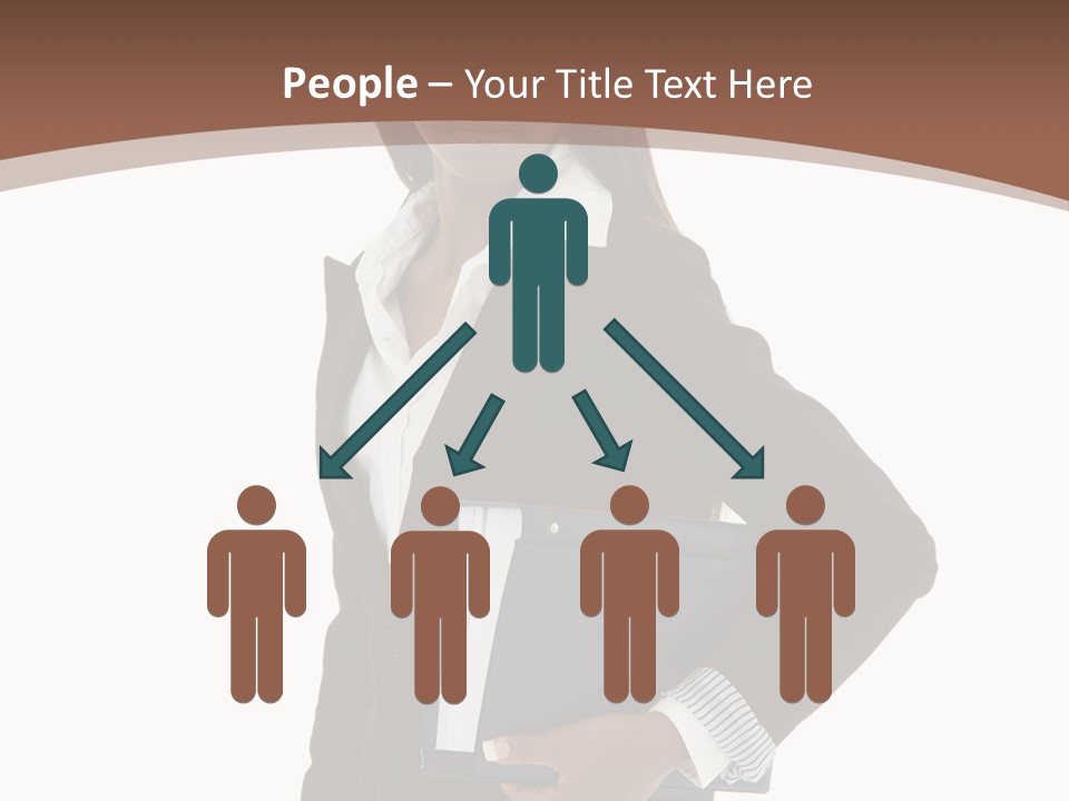 A Woman In A Business Suit Holding A Folder PowerPoint Template