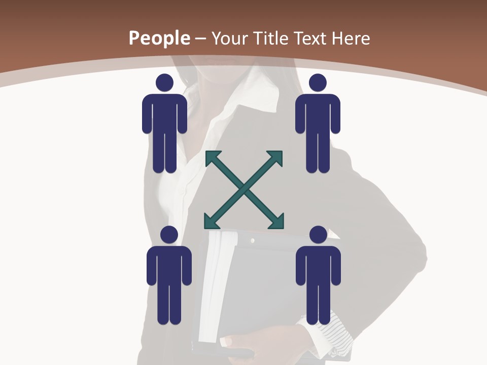 A Woman In A Business Suit Holding A Folder PowerPoint Template