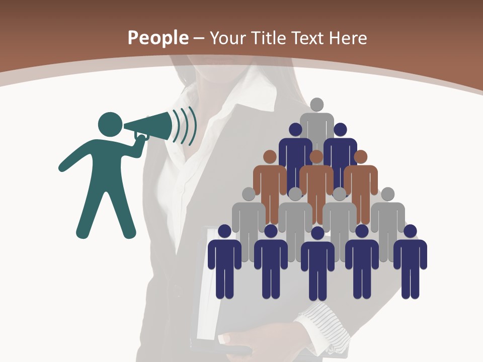 A Woman In A Business Suit Holding A Folder PowerPoint Template