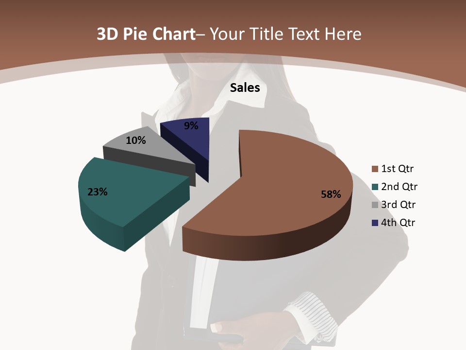 A Woman In A Business Suit Holding A Folder PowerPoint Template