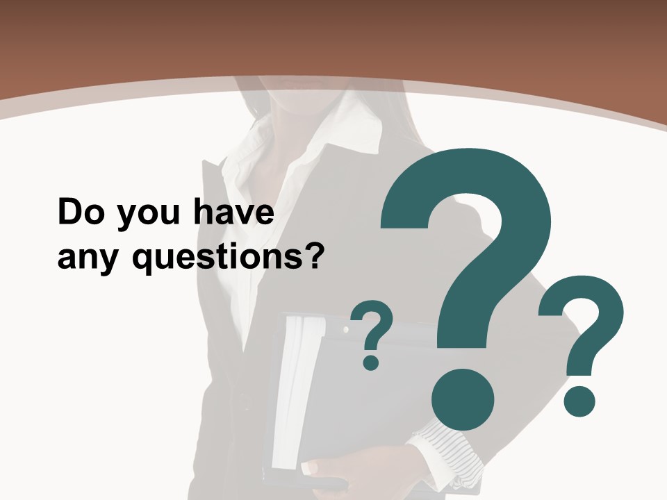 A Woman In A Business Suit Holding A Folder PowerPoint Template