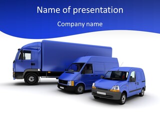 Delivery Blue Truck PowerPoint Template