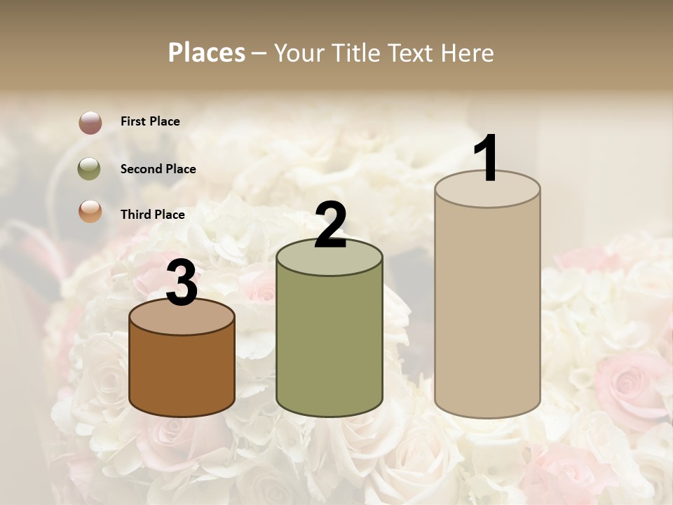 A Bunch Of White And Pink Flowers On A Table PowerPoint Template