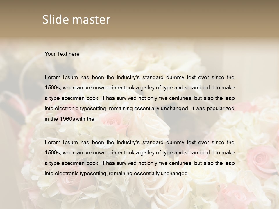 A Bunch Of White And Pink Flowers On A Table PowerPoint Template