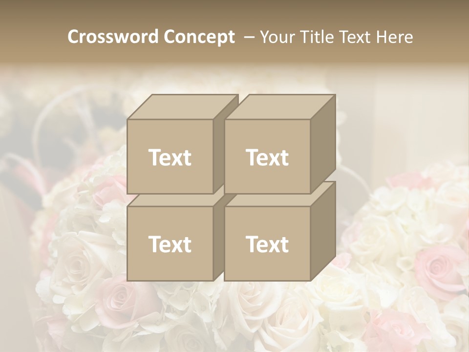 A Bunch Of White And Pink Flowers On A Table PowerPoint Template