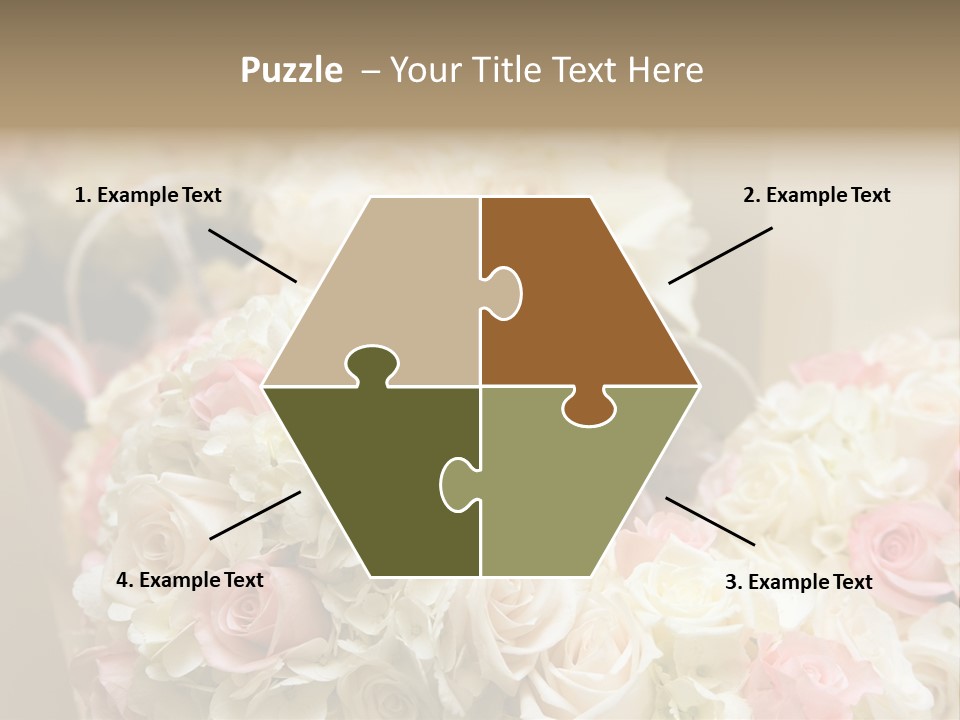 A Bunch Of White And Pink Flowers On A Table PowerPoint Template