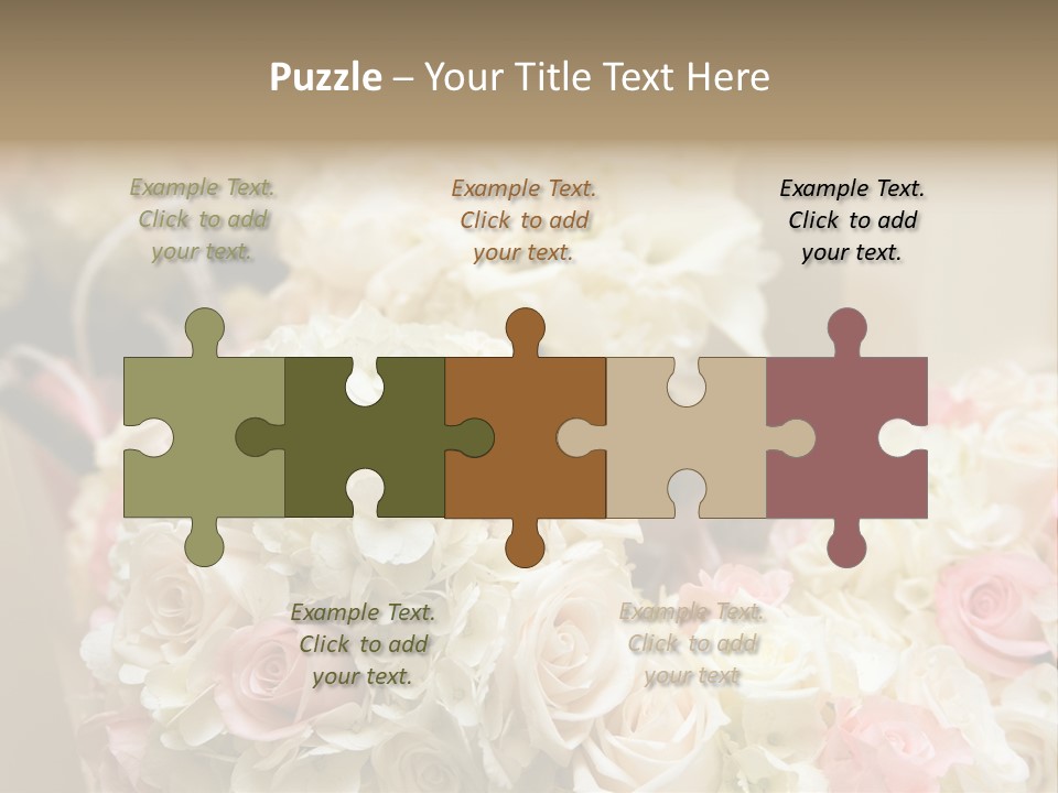 A Bunch Of White And Pink Flowers On A Table PowerPoint Template