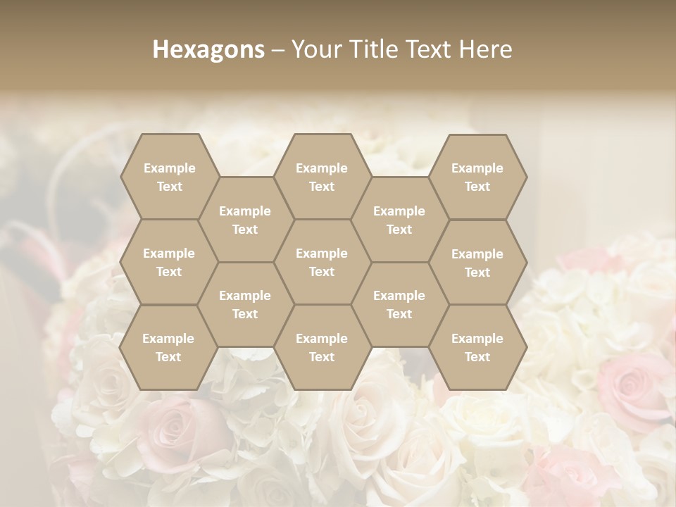 A Bunch Of White And Pink Flowers On A Table PowerPoint Template