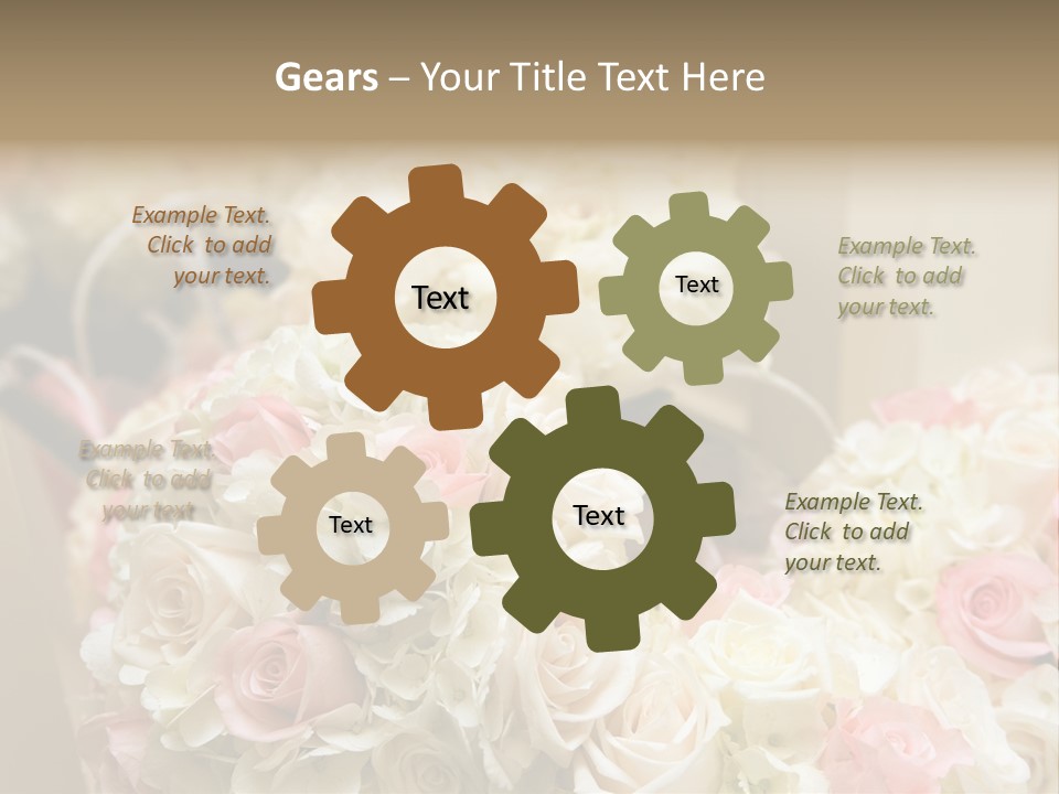 A Bunch Of White And Pink Flowers On A Table PowerPoint Template