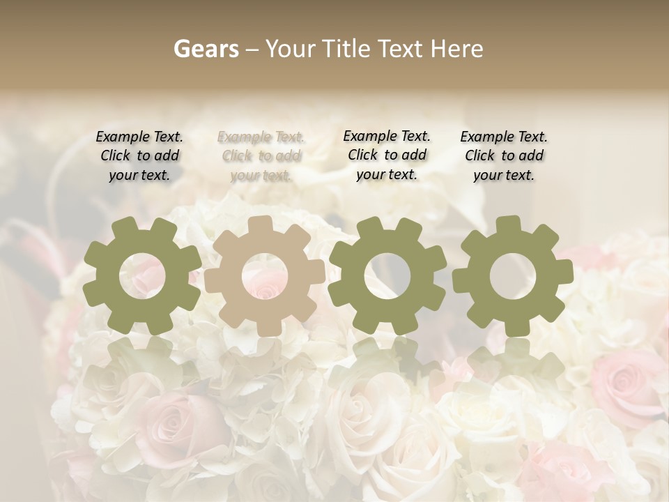 A Bunch Of White And Pink Flowers On A Table PowerPoint Template