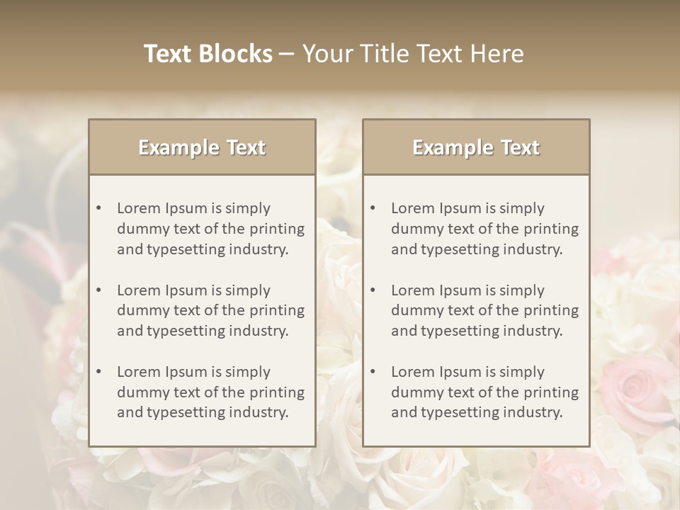 A Bunch Of White And Pink Flowers On A Table PowerPoint Template